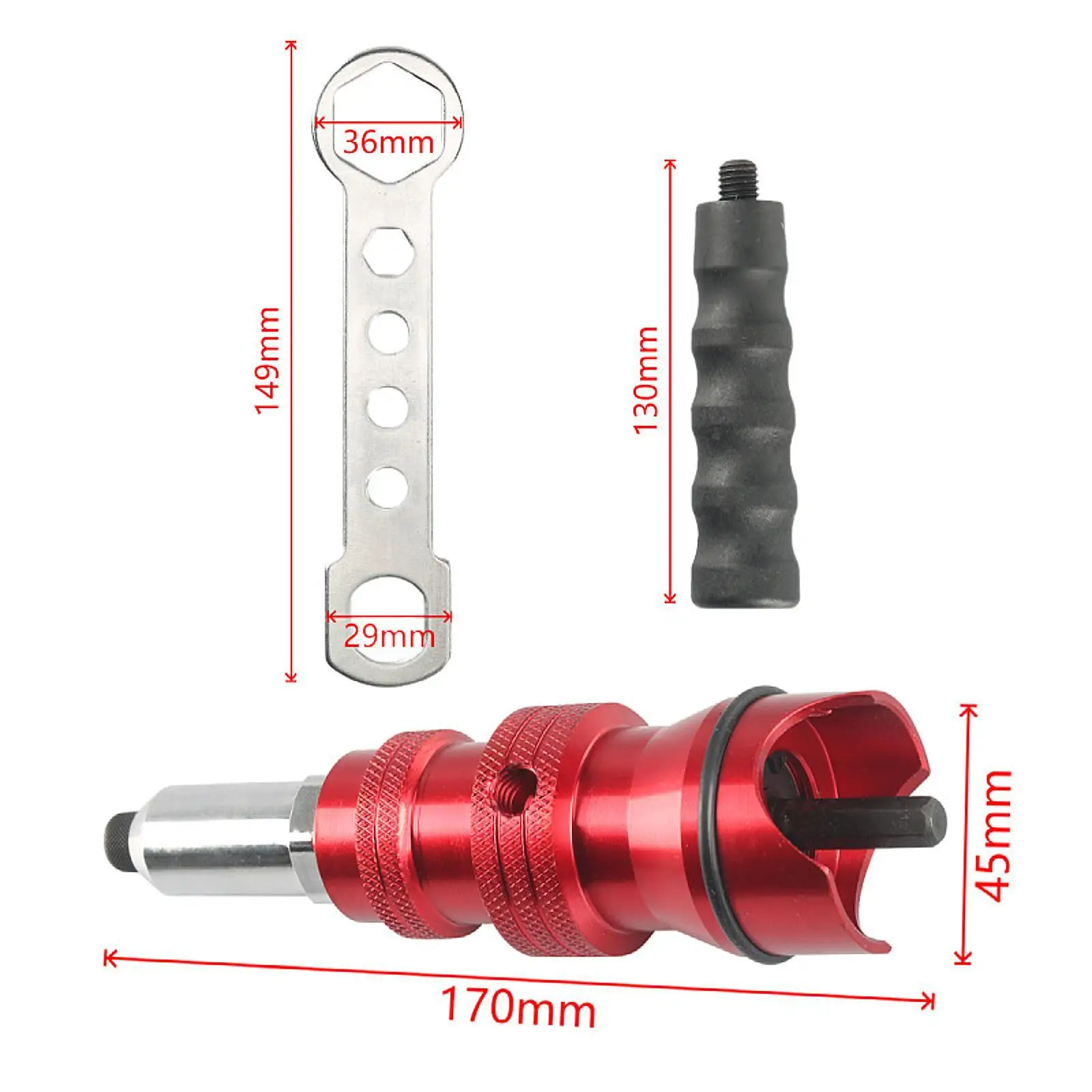 Electric Rivet Drill Tool Rivet Nut Adapter Riveting Maintenance Accessories Aluminum Alloy Easy to Install Cordless