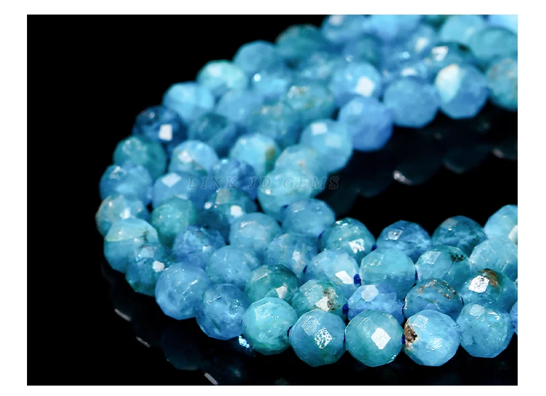 2 3 4mm Natürliche Facettierte Apatit-Perlen Lose Zwischenperlen Kleine Perlen für Schmuckherstellung DIY Halskette Armband Zubehör 15" Zoll – Detail 9