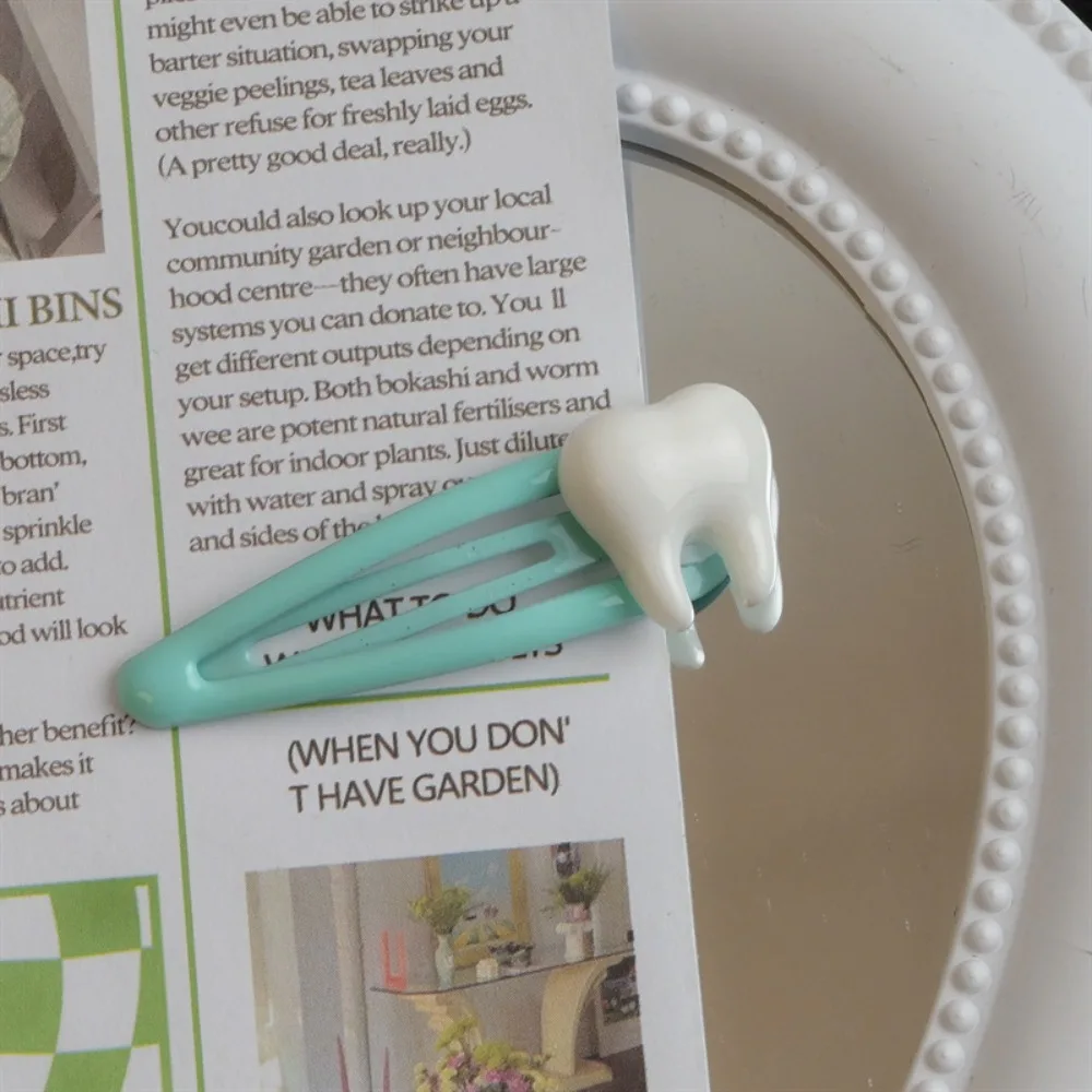 2/4 Stück Niedliche Simulierte Zahn-Metall-Haarspangen Lustige Kreative Coole Entzückende Entenschnabel-Clips für Frauen Süße Coole Y2k Haaraccessoires – Detail 8
