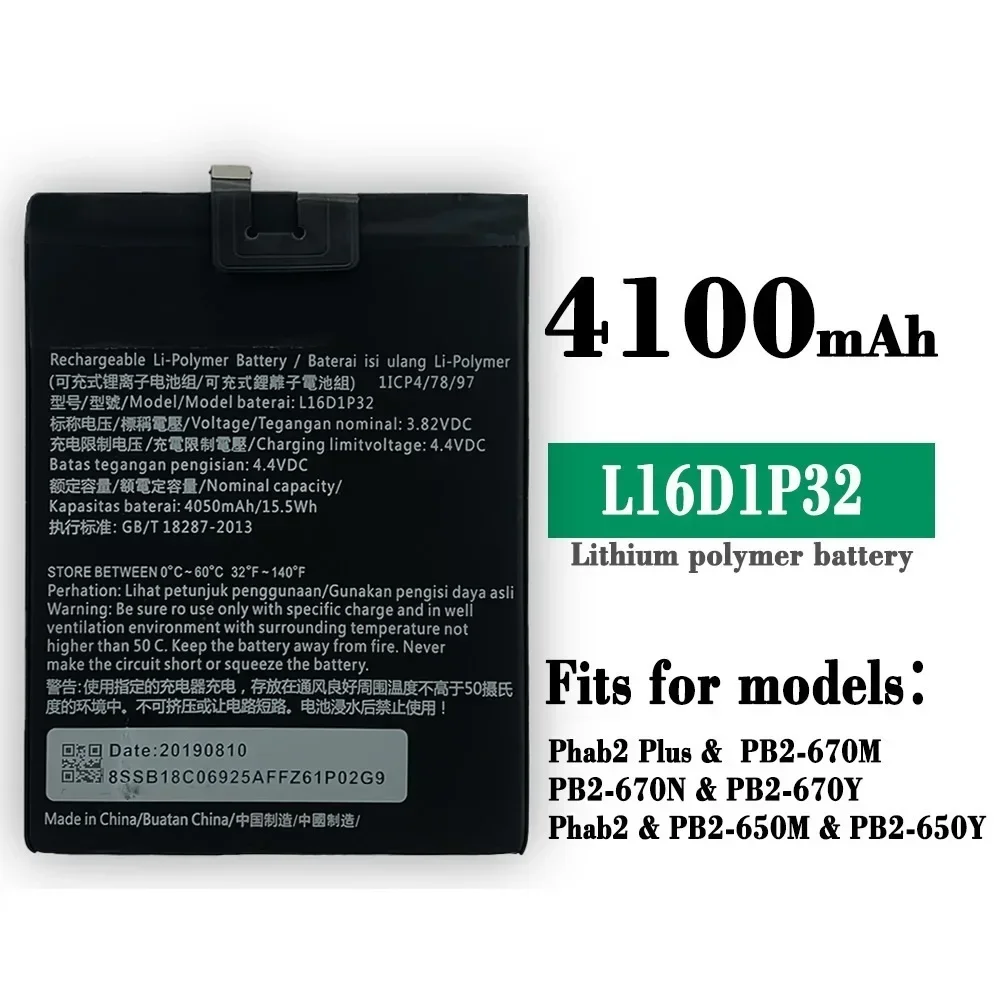 4100 mAh L16D1P32 Battery For Lenovo Phab2 & Phab2 Plus PB2-650M PB2-670N PB2-670M PB2-670Y PB2 670N 670Y Batteries + Tools