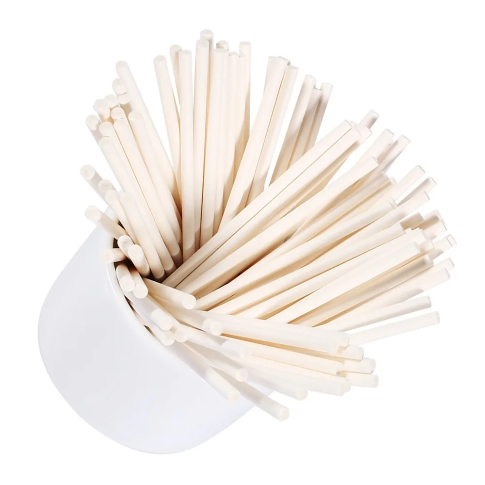 200pcs Multipurpose Paper Lollipop Sticks Solid Stick 4 Inch Cake Sticks Uniform Straight Sucker Sticks Baking