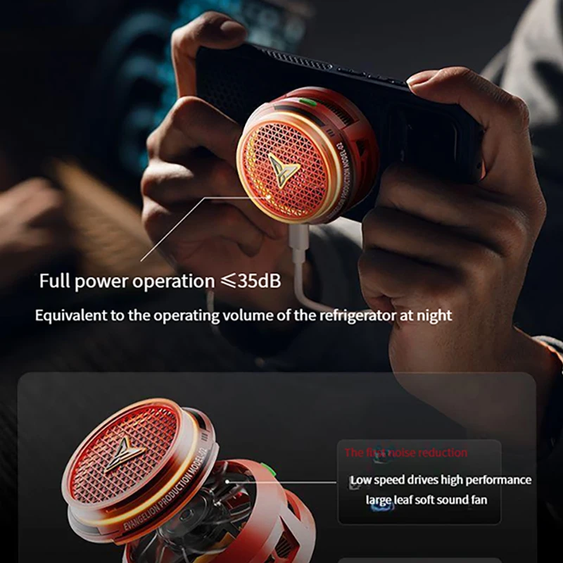 Flydigi B8X EVA Co-branded Game Cooler Heat Dissipation Magnetic Radiator RGB Andro Light Phone Cooling Fan for IOS Android