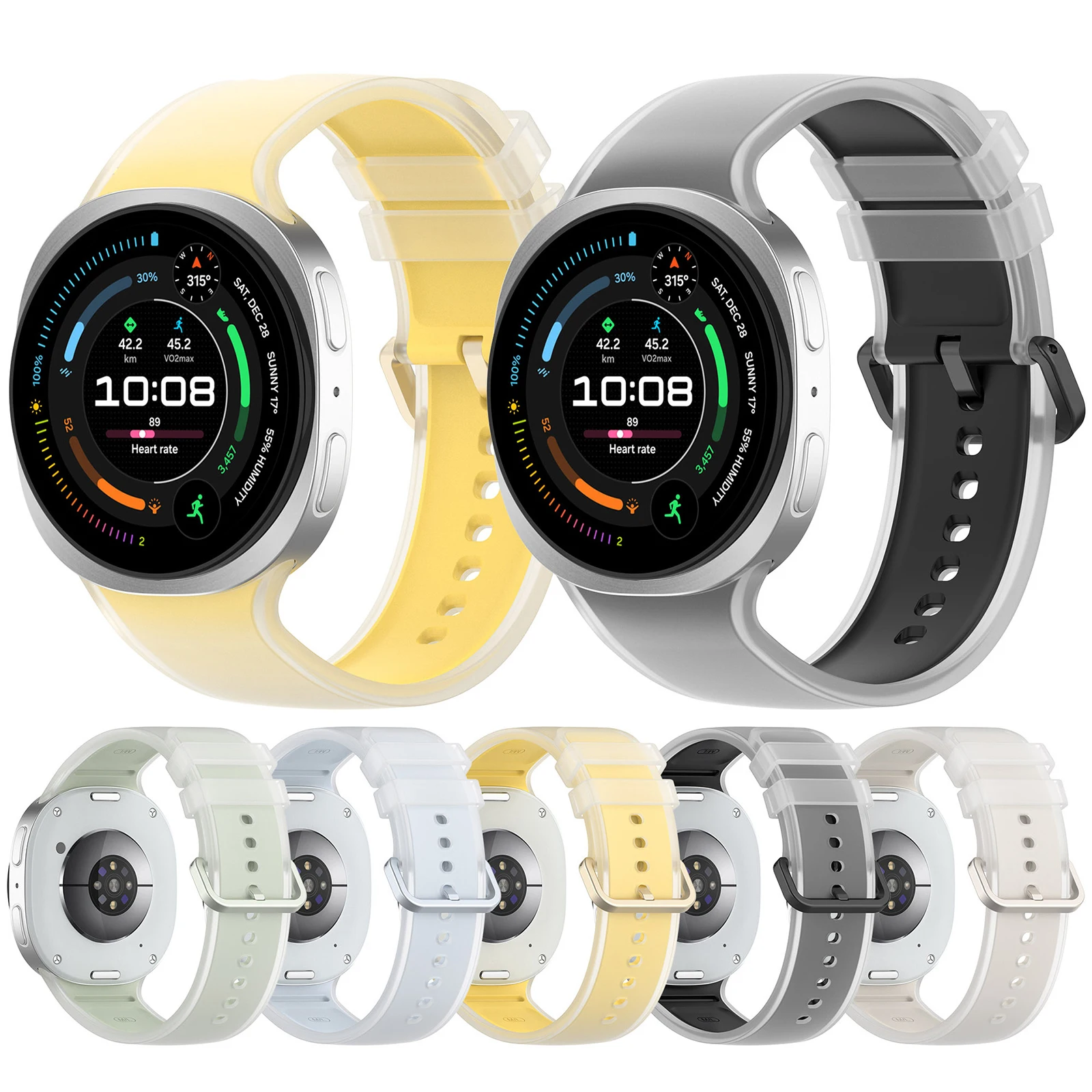 Translucent Silicone Band for Samsung Galaxy Watch 8 9 40mm 44mm Sport Strap for Galaxy Watch 8 Classic 46mm Replace Bracelet