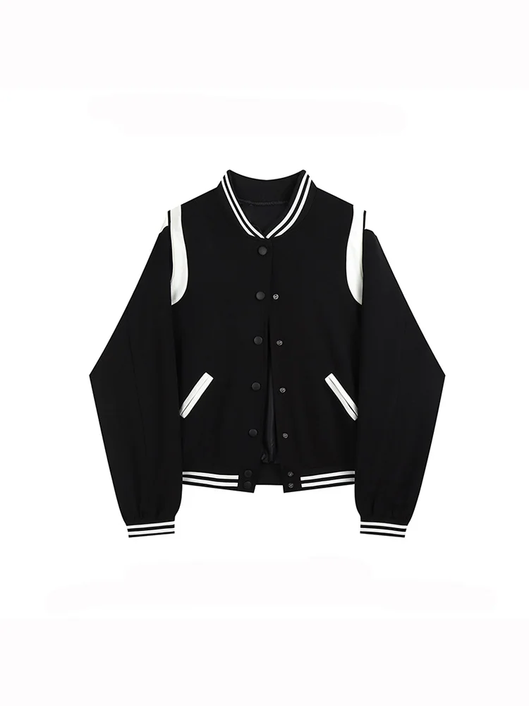 

High Street Splicing Jacket Hip-hop Baseball Uniform Street Casual Jacket Loose Stitching Top Women 2022 New