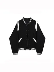 High Street Splicing Jacket Hip-hop Baseball Uniform Street Casual Jacket Loose Stitching Top Women 2022 New