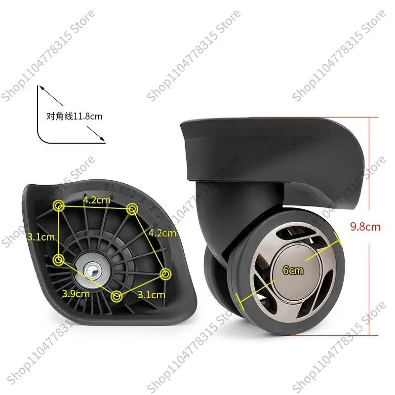 For HL002 277 Suitcase Swivel Caster Wheel, Aluminum Frame Luggage Sliding Roller, Trolley Case Replacement Repair Accessories