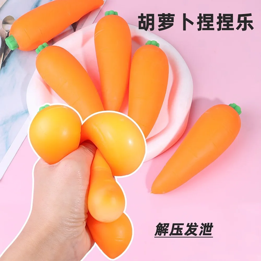 Simulated Carrot Soft Pinch Office Relieve Stress and Tension Decompression Slow Rebound Fidget Children Daily Birthday Gift Toy
