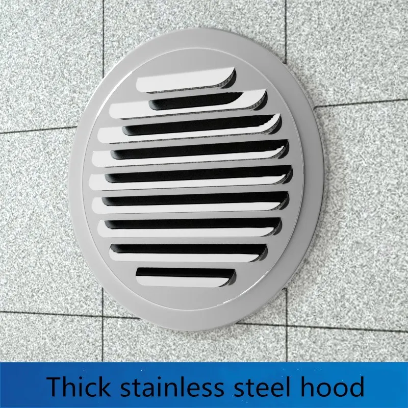 Grille de Ventilation Murale Extérieure en Acier Inoxydable, Bouchon Rond de 70 à 200mm, Système de Ventilation