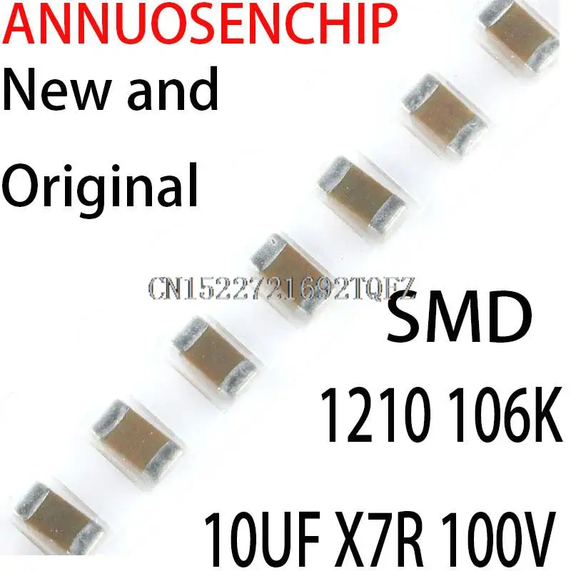 1000PCS  New and Original  Chip Capacitors SMD 1210 106K 10UF X7R 100V