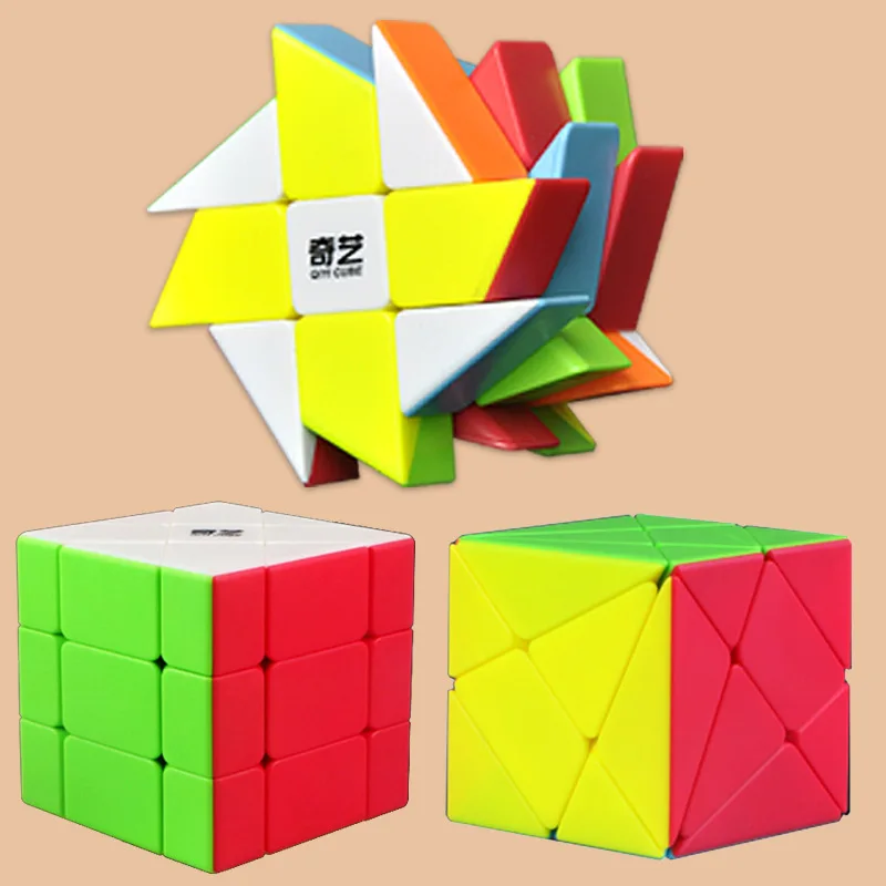 

3pcs Qiyi Windmill Axis Fisher Cube 3x3 Speed Puzzle Original Magic Speed Stickerless Stickerless Cubo Magico PuzzleCube