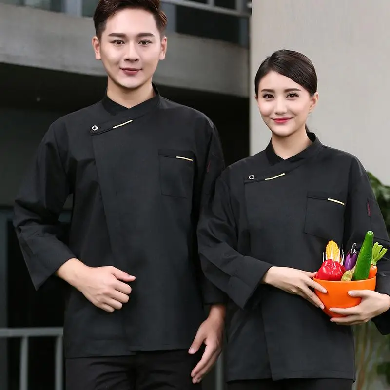 Picture 4: Chef's Clothing Long Sleeved Men Hotel Restaurant Kitchen Breathable Personalized Custom LOGO Cook Waiter Work Clothes Design