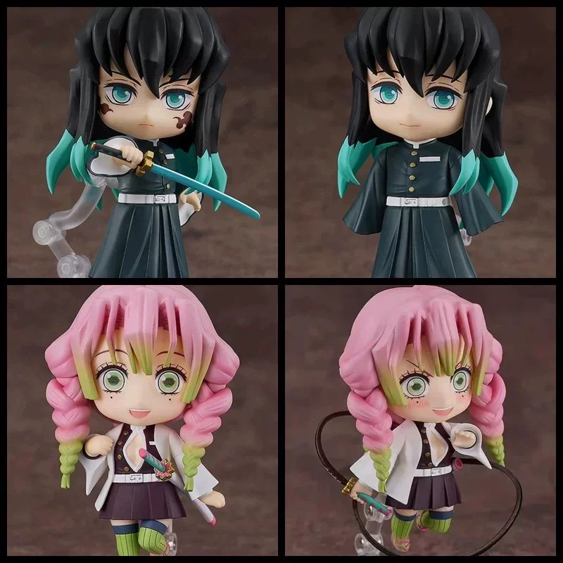 Figura de acción articulada de 10 cm de Demon Slayer: Kimetsu no Yaiba, Tokito Muichiro y Kanroji Mitsuri, modelo de juguete coleccionable, adorno de escritorio, regalos de merchandising.