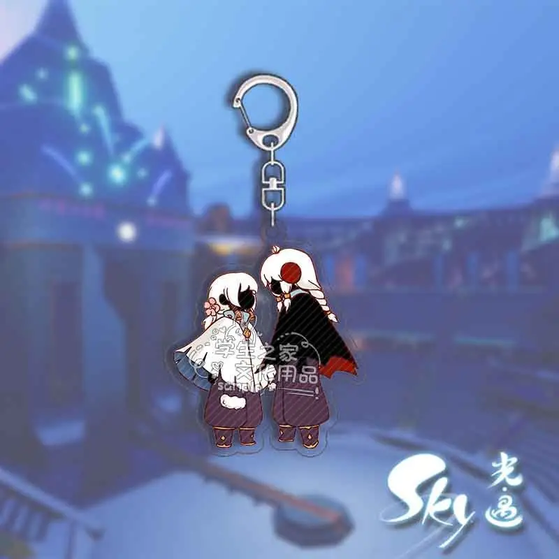 Sky Children of Light CP Anime KeyChain Daleth Owl Caleb Men Key Chain for Women Fashion Figure Acrylic Keyring Pendant Gift