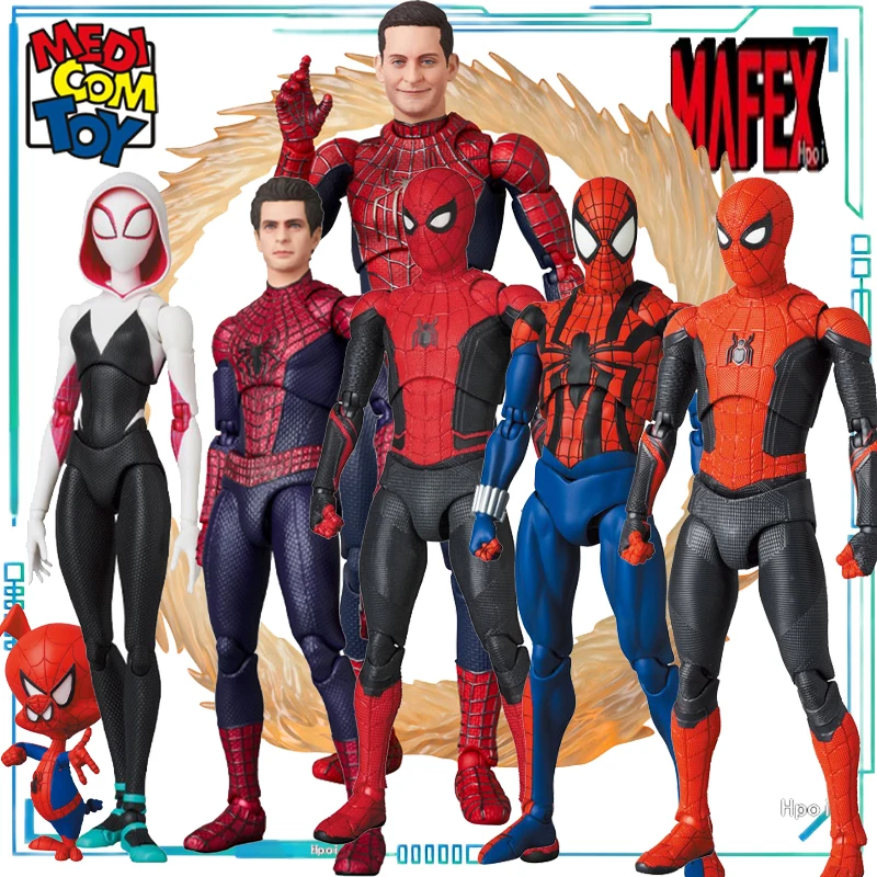 

Коллекционная подвижная фигурка Medicom Toy MAFEX Series Spider-Man (Питер Паркер) и Spider-Gwen, 140 мм, масштаб 1/12