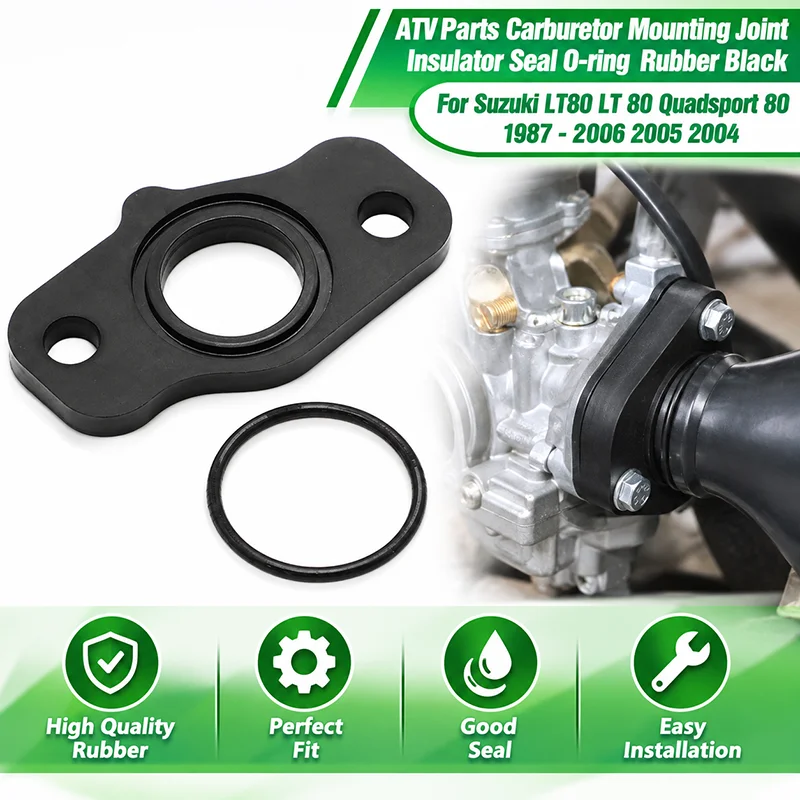 ATV Parts Carburetor Mounting Joint Insulator Seal O-ring Rubber Black For Suzuki LT80 LT 80 Quadsport 80 1987 - 2006 2005 2004