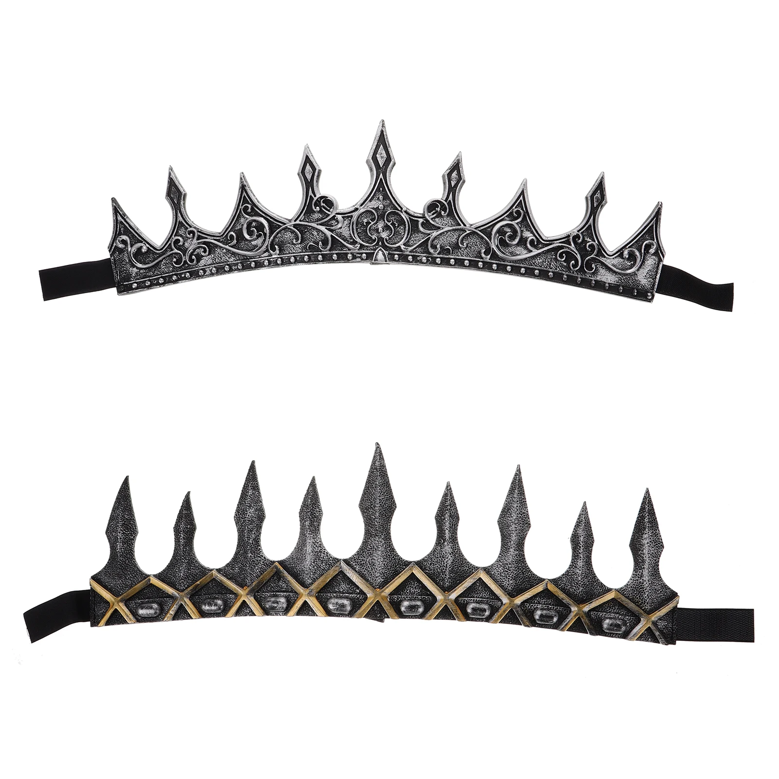 

2pcs King Crown Retro Foam Headdress for Halloween Cosplay Medieval Party Decorations Royal Crown Prince Costume Gothic