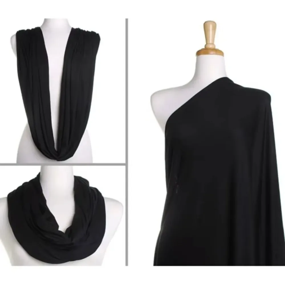 New Solid Color Infinity Scarf Lightweight Cotton Blend Circle Scarf Soft Loop Scarf for Women
