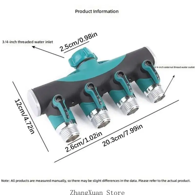 Praktischer 4-Wege-Wasserhahnteiler aus Metall für die Rasenpflege 3XUF – Detail 6