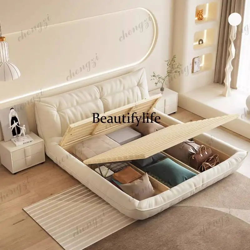 White Elegant Double Bed Couples Items Australia Frame Floating Double Bed Adults Storage Cama Matrimonial Furniture Home