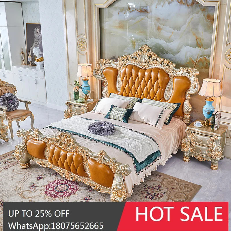 SGF European Style Solid Wood Bed Double Master Bedroom French Large Bed Simple Light Luxury