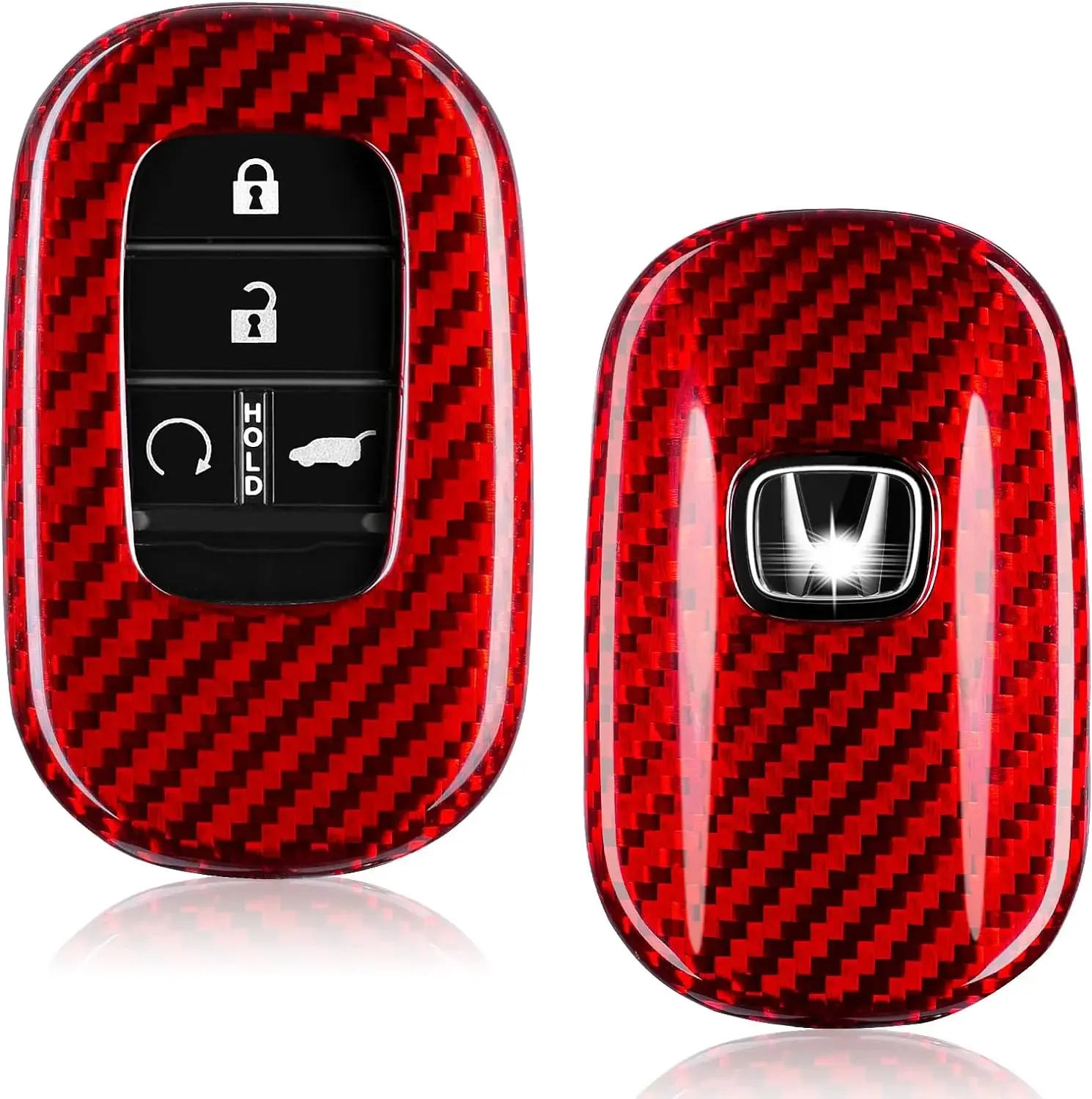 

For Honda Key Fob Cover, Carbon Fiber Key Case Shell For Honda Civic Type R Accord HR-V CR-V Pilot Sport SI EX EX-L Accessories