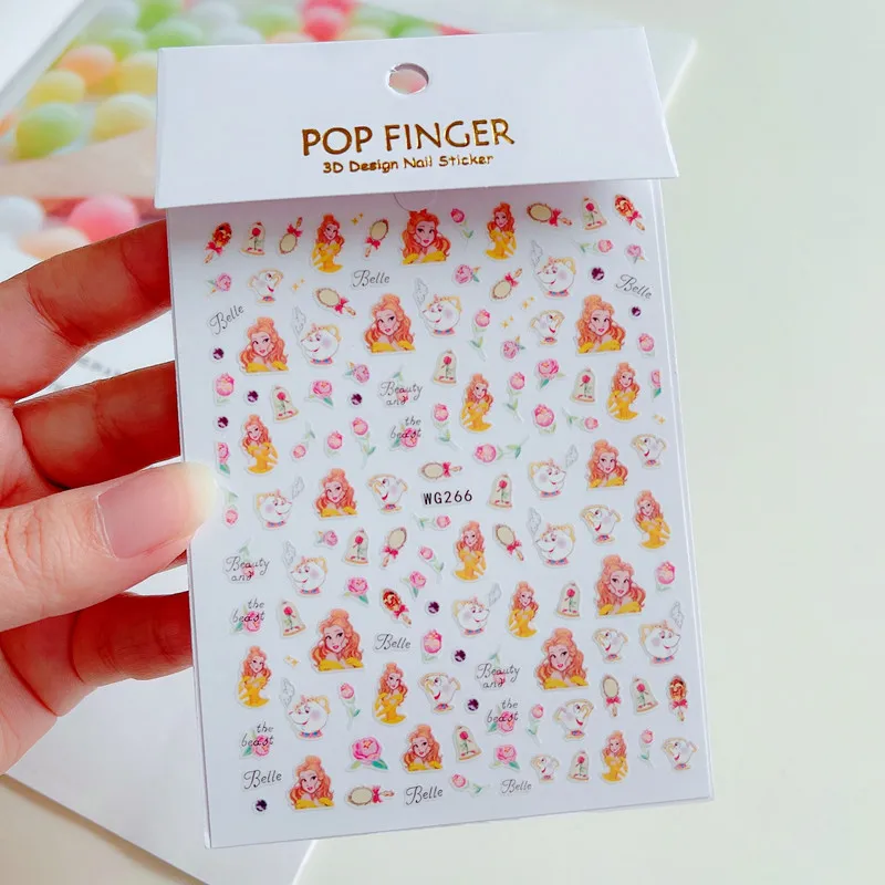 Disney Princess Cartoon Sticker Pack Animation Accessories Snow White Mermaid Princess Cute Children's Toy Stickers