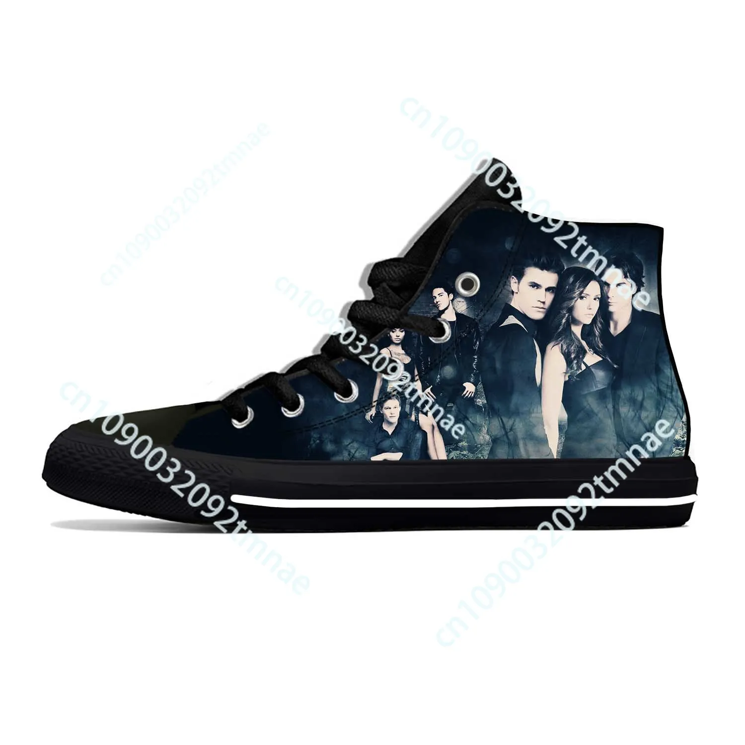 

Anime Cartoon The Vampire Diaries Damon Salvatore Casual Cloth Shoes High Top Lightweight Breathable Custom Men Women Sneakers