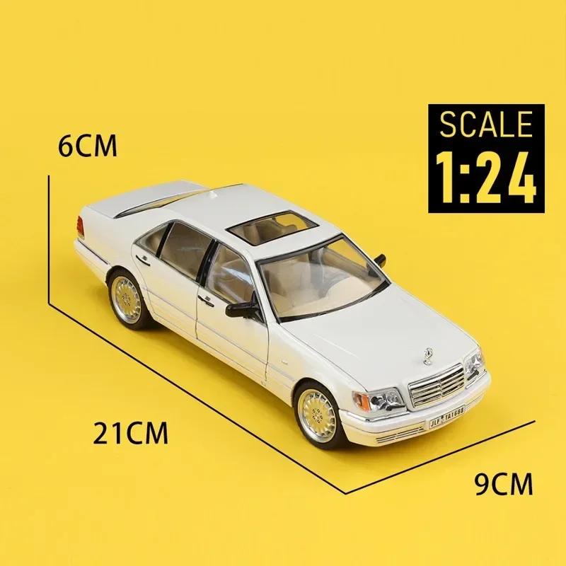 Simulation 1/24 Scale Benzs W140 320SEL Vintage Car Model With Sound Light Chidlren Diecast Alloy Toy Vehicle Collective Voiture