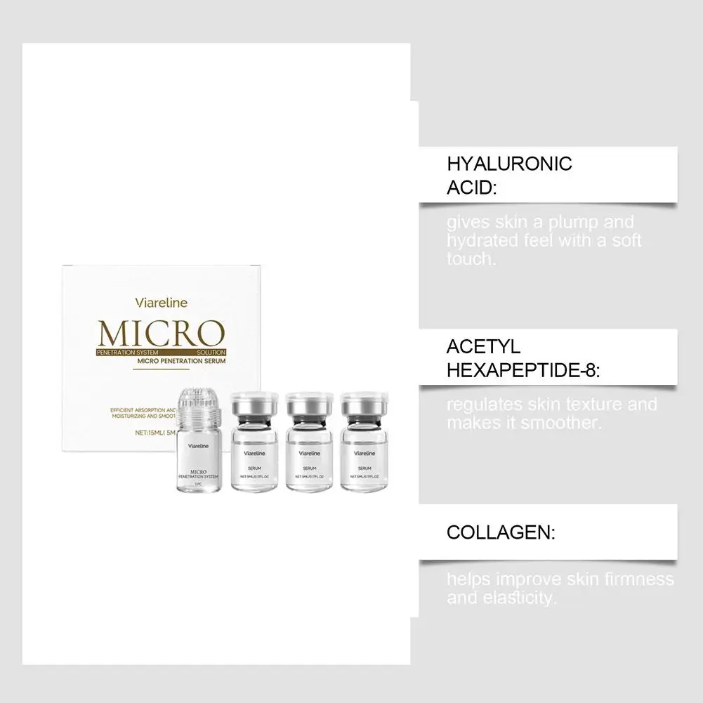 Kollagen-Mikronadel-Serum-Set Sanfte Tagespflege für glatte, weiche und mit Feuchtigkeit versorgte Gesichtshaut Feuchtigkeitsspendend und straffend – Detail 9