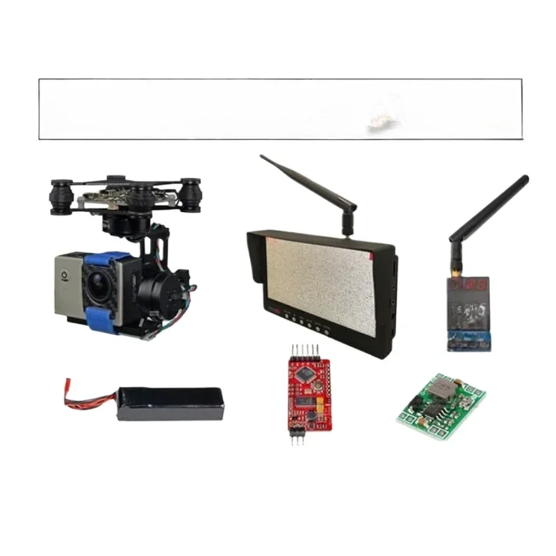 Four-axis camera PTZ Two-axis image transmission OSD display 4K set FPV camera photography