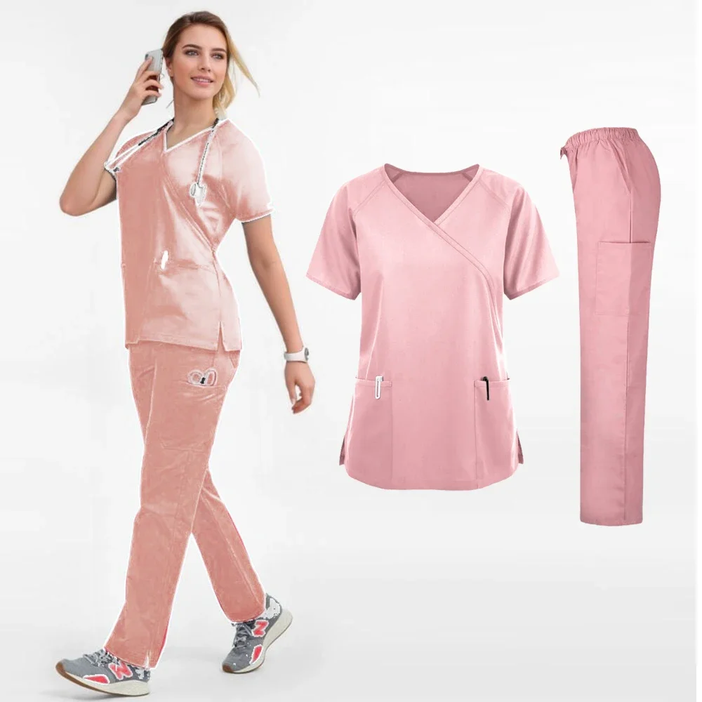 Female Beauty Salon Work Clothes Operating Room Scrub Doctor's Scrub Sets Hospital Surgery Gowns Dental Clinic Workwear