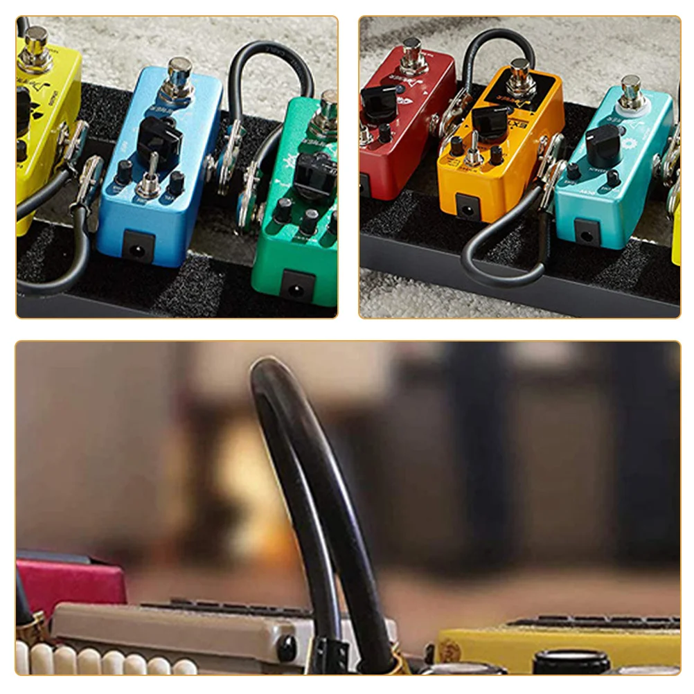 

2Pcs Electric Guitar Effect Cable Sturdy Copper PVC Durable Flathead Design Stylish Musical Instruments Accessory