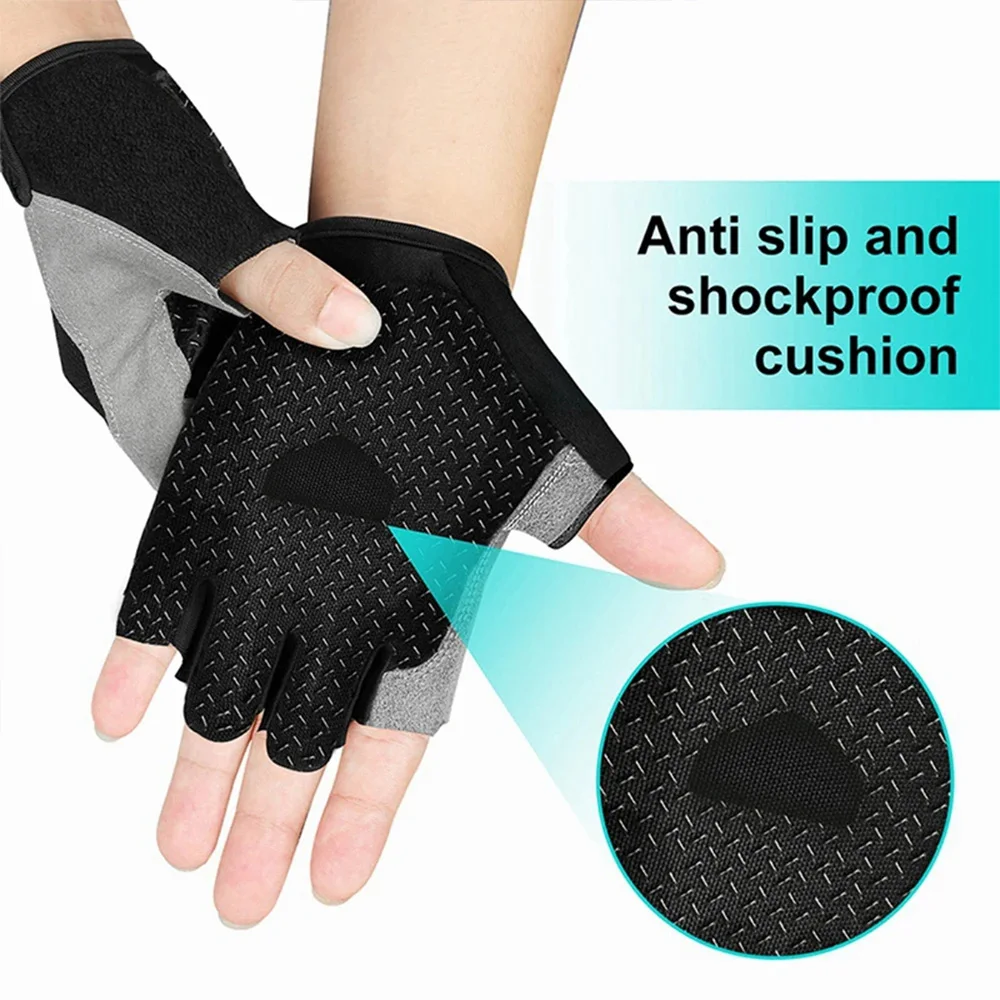 Men Cycling Bicycle Gloves Half Finger Gym Gloves Women Mitten Breathable Anti-slip Glove Fitness Sport Training Gloves