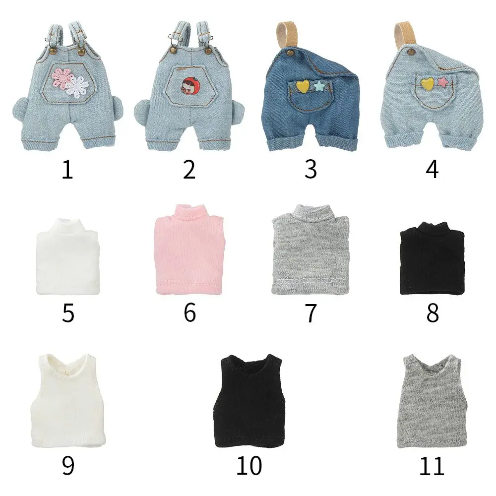 Casual Wears 1/12 Dolls Casual Pants Overalls T-shirt Clothes Accessories Fashion Jeans view 5