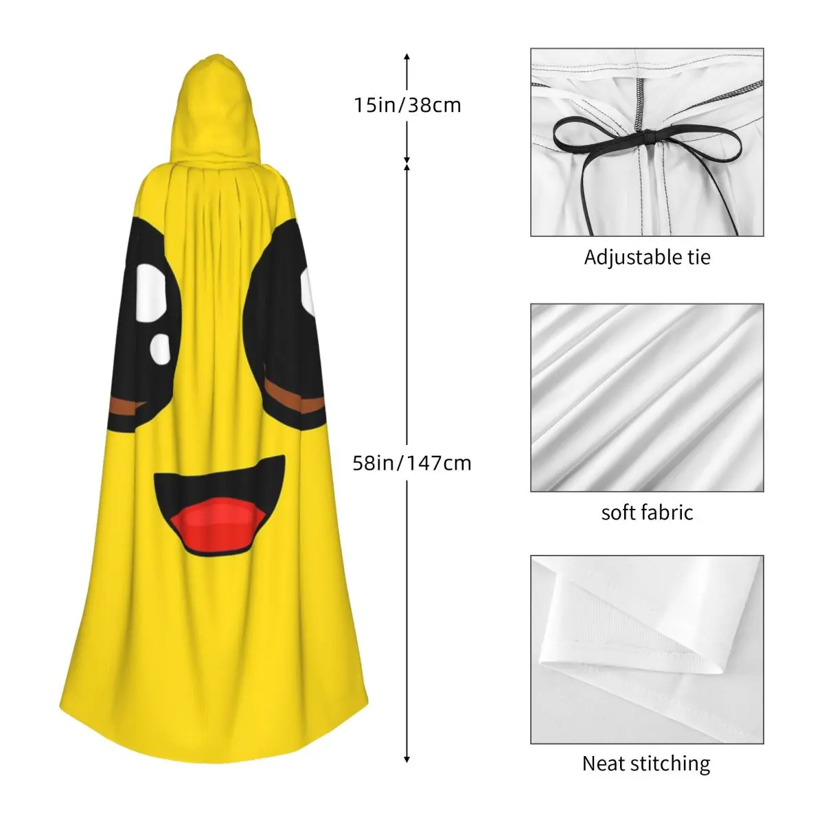 Banana Peely Battle Royale Character Long Hooded Cloak Witch Medieval Costume Cosplay Cape HalloweenVampire Adult Unisex view 5