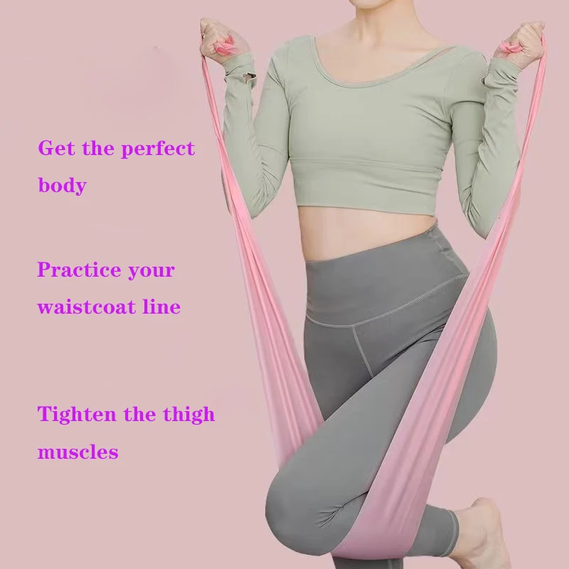 Yoga Pilates Stretch Resistance Band Exercise Fitness Band Training Elastic Exercise Fitness Rubber 150cm Natural Rubber Gym