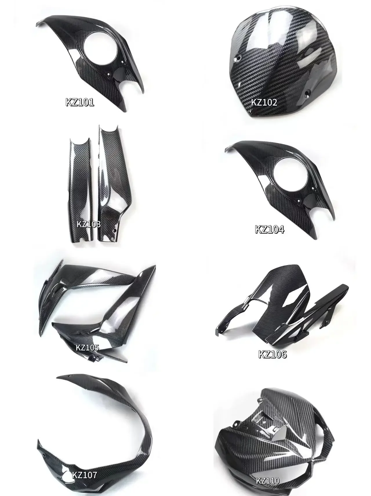 2025Factory Wholesale 100% Carbon Fiber Full Fairing Kits for Kawasaki Z1000 2015+ High Performance Motorcycle Modification Part