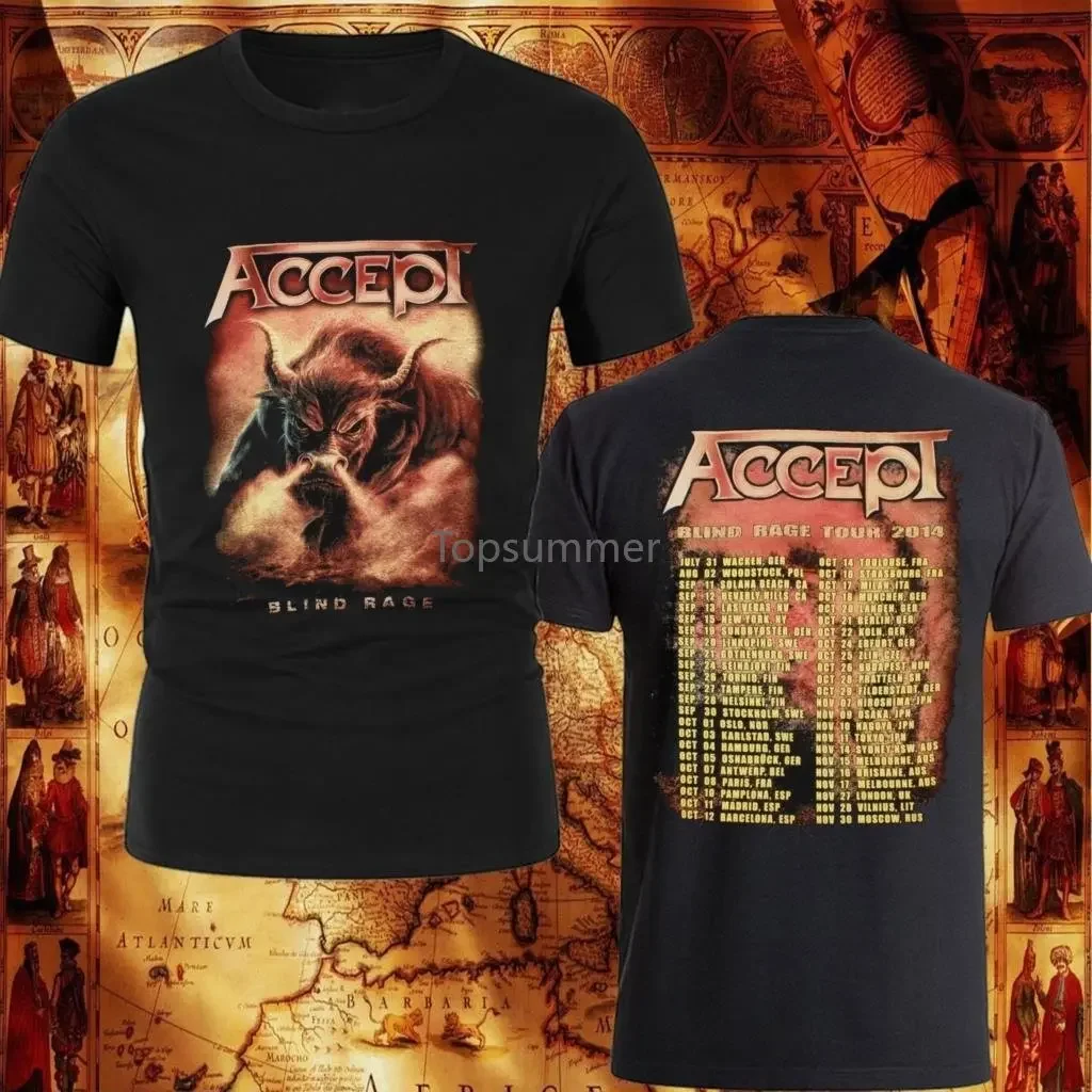 

Accept Blind Rage World Tour Dates 2014 U.D.O. Heavy Metal New Black T-Shirt