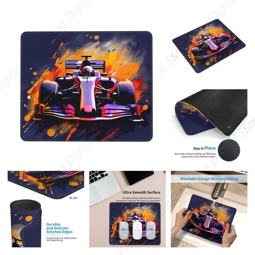 Racing Pk Car Mouse Pad Anti Slip Rubber Band Sewn Edge Office Mouse Pad Suitable For Men's And Women's Computers Laptops