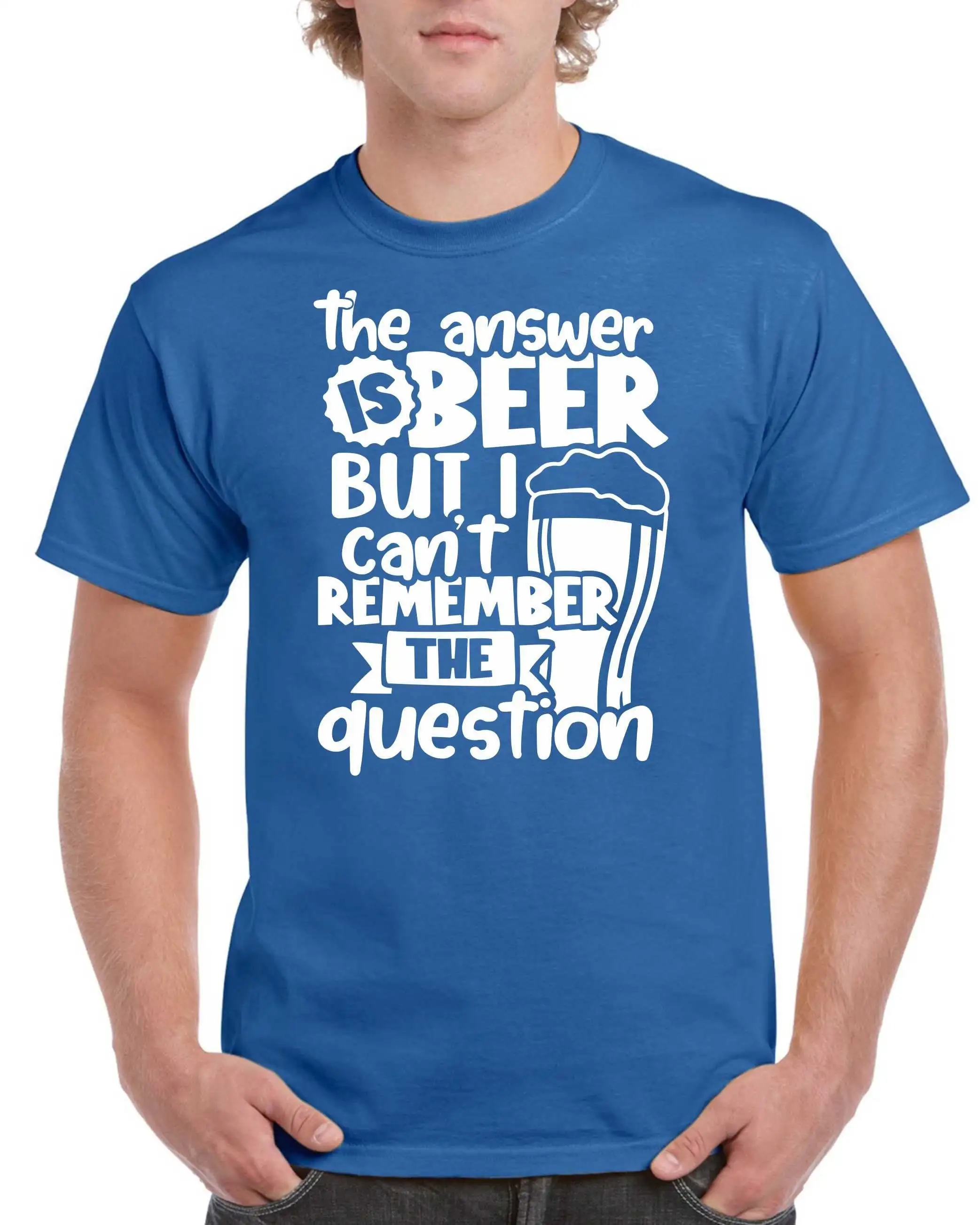 Birthday S For Dad Men The Answer Is Beer But I Cant Remember Question T Shirt Fathers Day Present