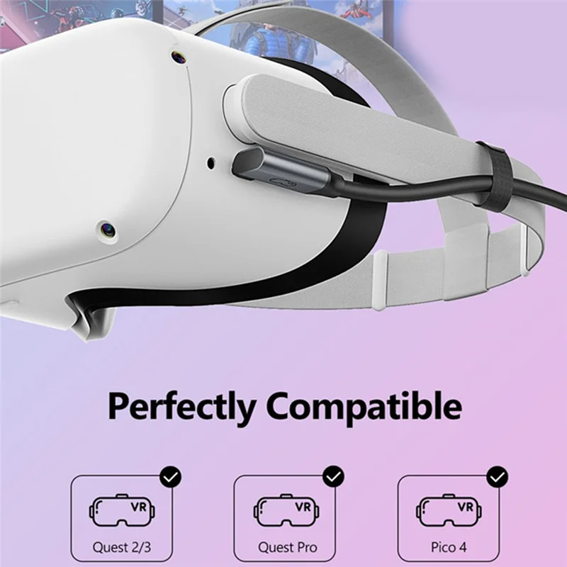 【أدوات منزلية!】 كابل شحن VR شحن سريع من النوع C 5 متر لـ Meta Quest 2/3 PICO 4 Vision Pro PSVR 2 #4