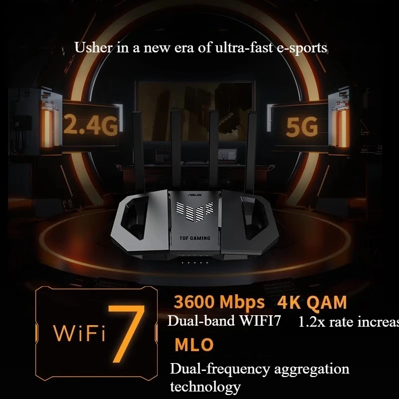 

2026NEW WiFi7 TUF GAMING BE6500 Gaming Router Ai Router Home WiFi Random Group Routing BE3600，HyperFibre Ready Support OFDMA VPN