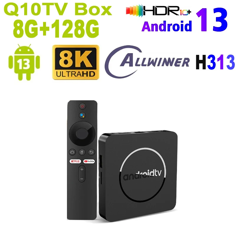 Android13 TV Box Q10 Allwinner H313 Supports 2.4G&5G Dual Wifi 8K 64G 128G Rom Set Top Box Media Player TV Box Voice Set Top Box