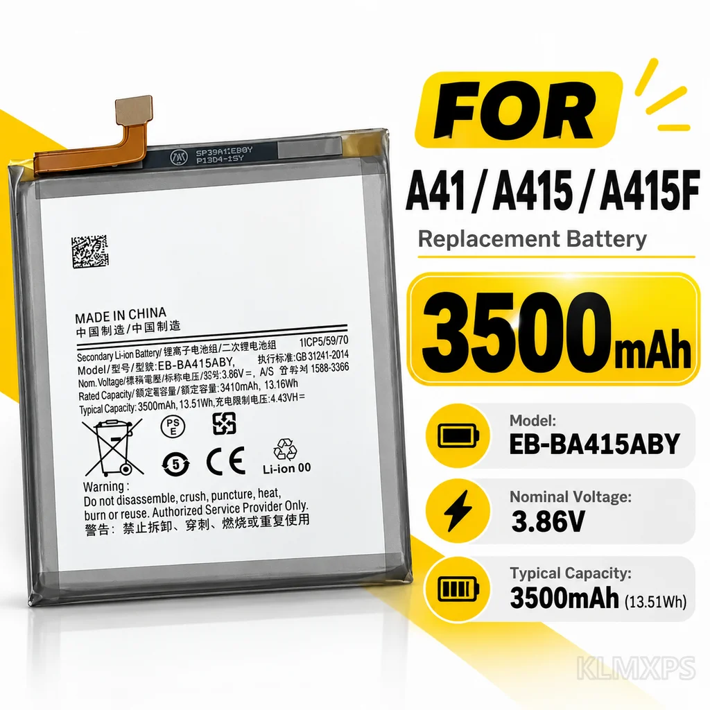 3500mAh EB-BA415ABY Replacement Li-ion Battery For Samsung Galaxy A41 A415 A415F Mobile Phone Repair Part Rechargeable Cell