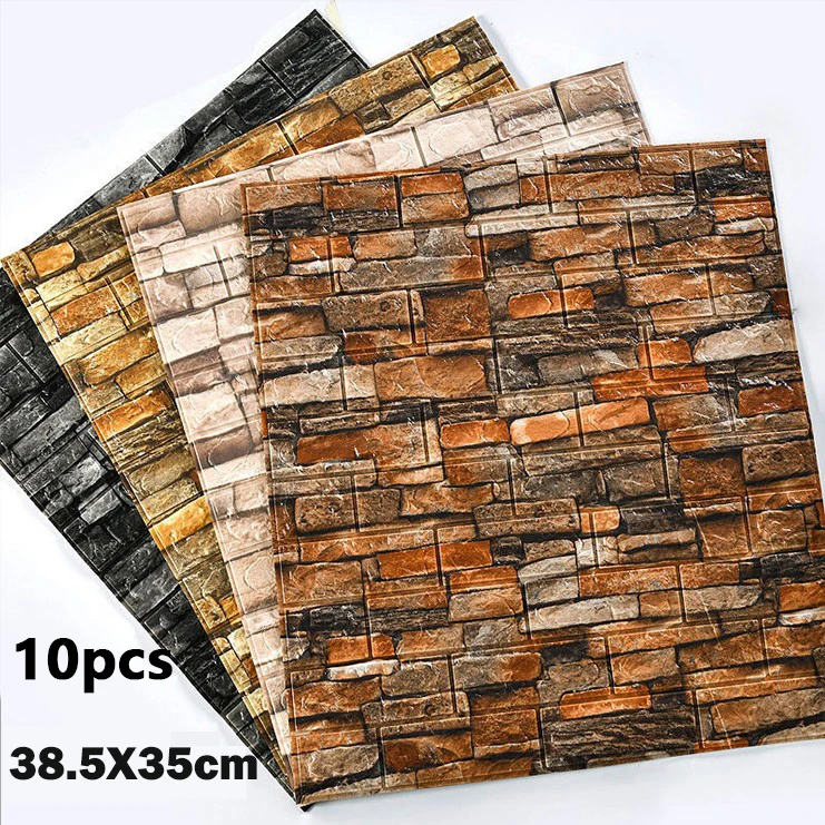 10 Stück 38,5 x 30 cm 3D-Tapeten, selbstklebende, wasserdichte Wandaufkleber für Wohnzimmer, Schlafzimmer, Kinderzimmer, Schlafzimmerdekoration