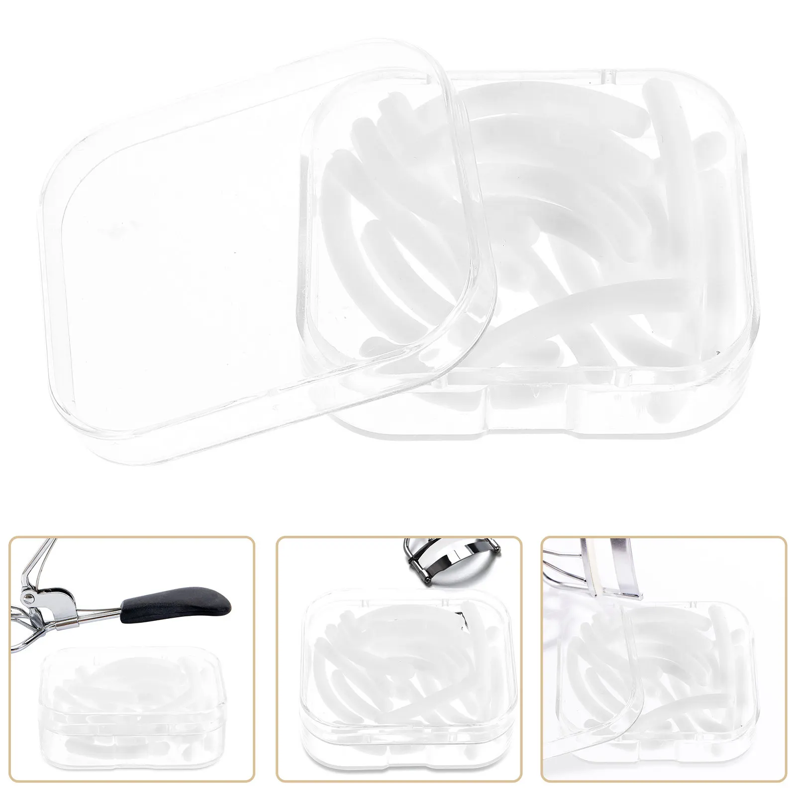 24Pcs Eyelash Curler Replacement Pads High Elastic Silicone Soft Lash Curlers Refills for Universal Eye Curler Tool Accessory