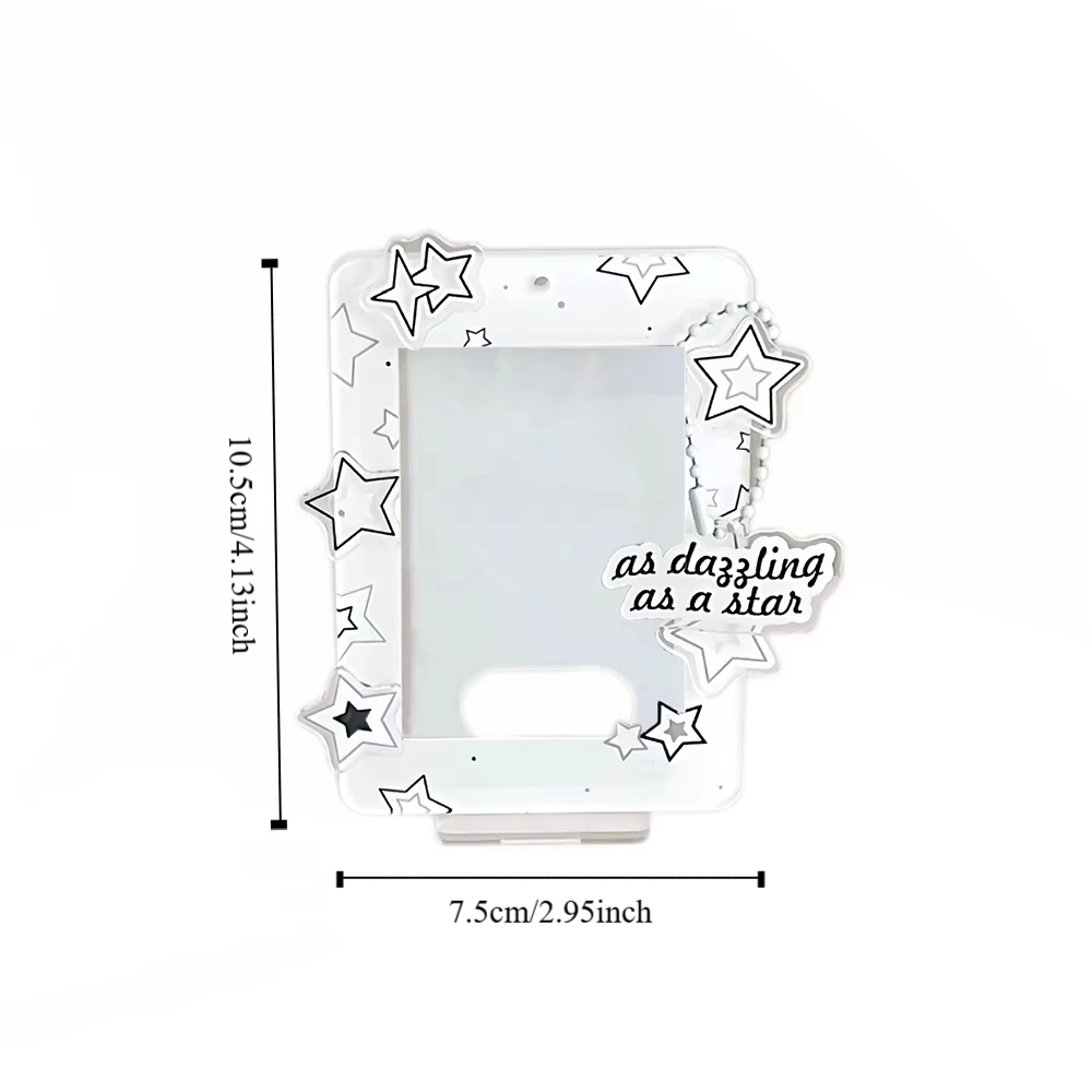 Desktop Decoration Korean Style Card Holder Transparent Star Student Card Cover Card Case Acrylic ID Card Holders Student