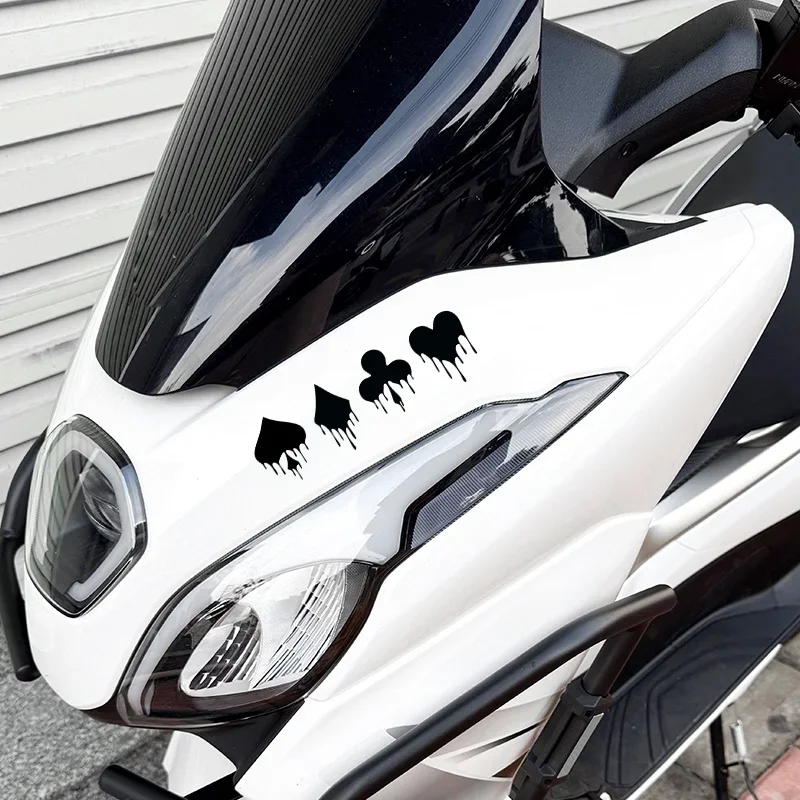 Fun Graphic Decals1PC Dripping Playing Card Suit Waterproof Vinyl Stickers For Car Motorcycle Helmet Laptop Bike Decor Decal
