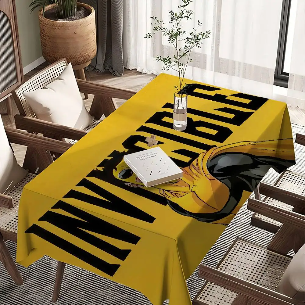 Cartoon I-Invincible Rectangular Tablecloths Washable Wedding Party Kitchen Dining Living Room Birthday Decoration Table