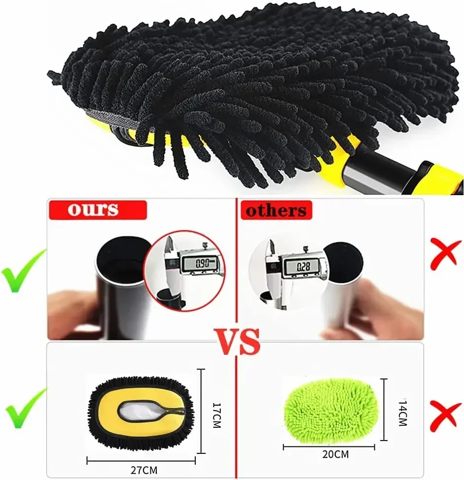 Car Cleaning Brush Car Wash Brush Telescopic Long Handle Mop Chenille Broom Detailing Adjustable Supplies Super Auto Accessory